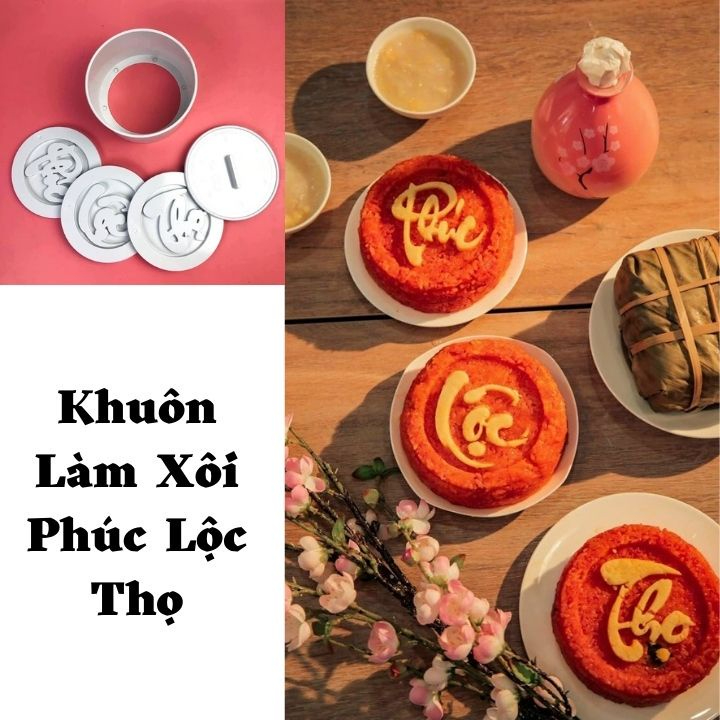Khuôn Xôi Chữ Đẹp Phúc Lọc Thọ Nhựa Cứng Chịu Nhiệt Cao Cấp 5 Chi Tiết
