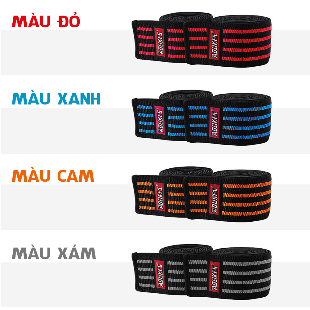 Quấn gối tập GYM ️chính hãng Aolikes hỗ trợ bảo vệ đầu gối trợ lực khi tập gym, squat