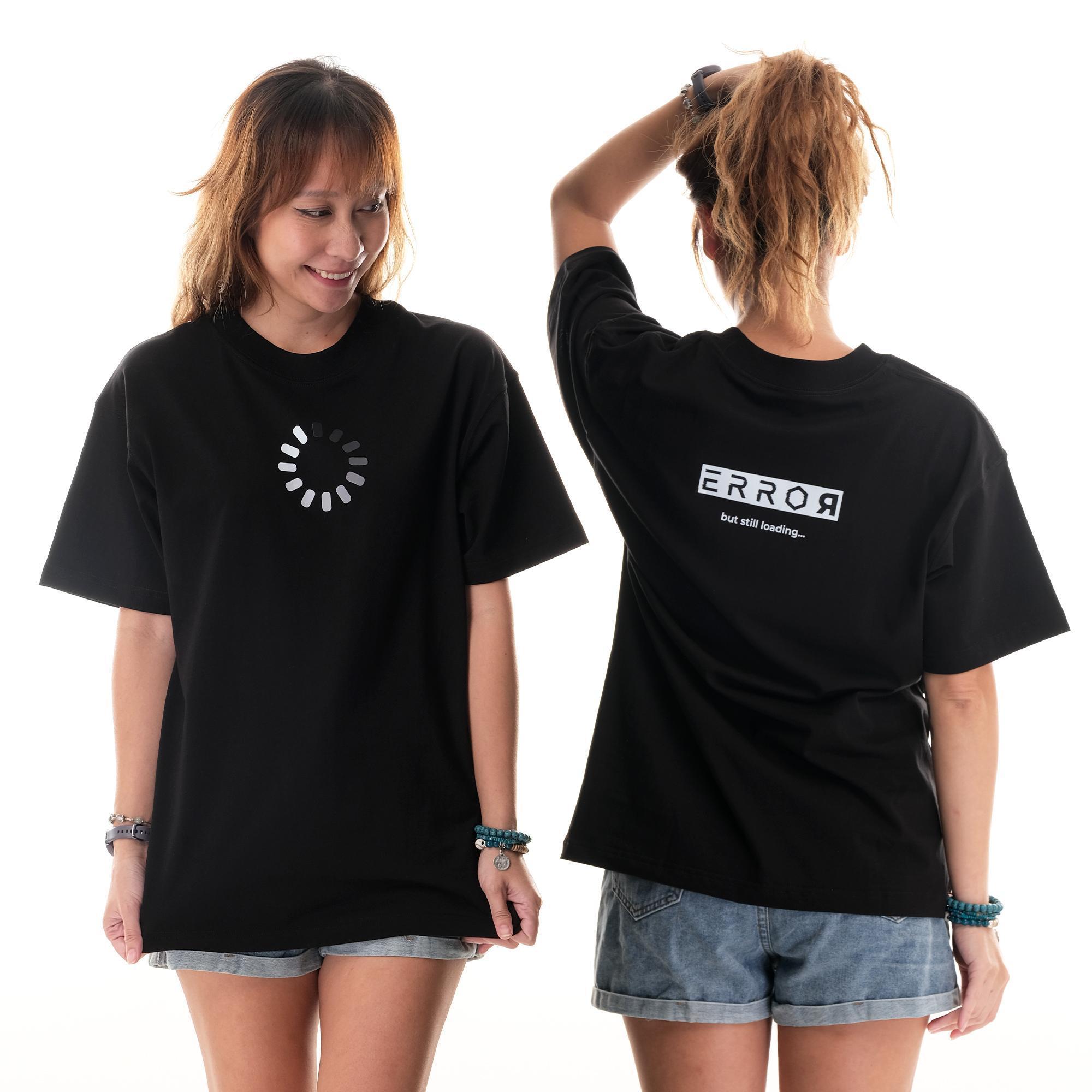 Áo Phông Oversize Nam Nữ Still Loading Local Brand Error Cotton 100% Basic Màu Đen Vải Mát Không Co Rút Sau Giặt