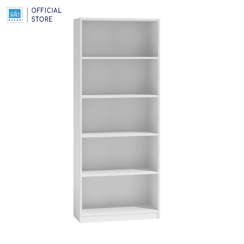 Tủ Sách 5 Tầng Đơn Giản Màu Trắng SIB Decor KS292