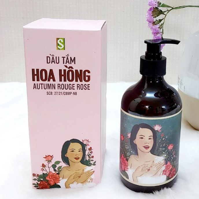 Sữa Tắm (Dầu Tắm) Hoa Hồng Sinh Dược Thiên Nhiên Chăm Sóc Dưỡng Da Mịn Màng Trắng Sáng Dung Tích 500ml