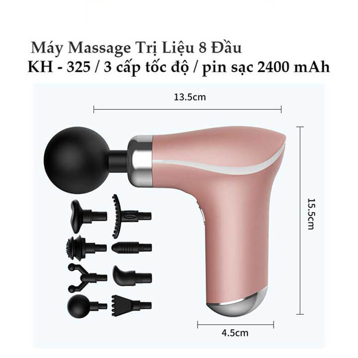 Máy massage cầm tay 8 đầu đấm lưng mát xa cổ vai gáy đa năng giảm đau nhức mệt mỏi, súng matxa toàn thân