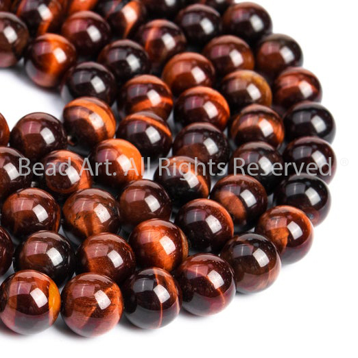 10MM Đá Mắt Hổ Đỏ, Mắt Cọp Đỏ, Red Tiger Eye Tự Nhiên Loại AAA, Đá Phối Vòng Tay Phong Thuỷ, Chuỗi Hạt, Mệnh Hoả, Thổ - Bead Art