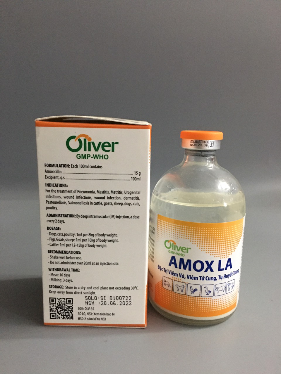 Amox 15% dùng cho chó, mèo, gia súc, gia cầm