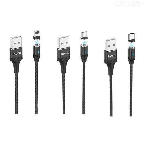 Cáp sạc nhanh nam châm 2.4a Hoco u76 - dây sạc từ tính dùng cho micro usb typec lightling - hàng chính hãng