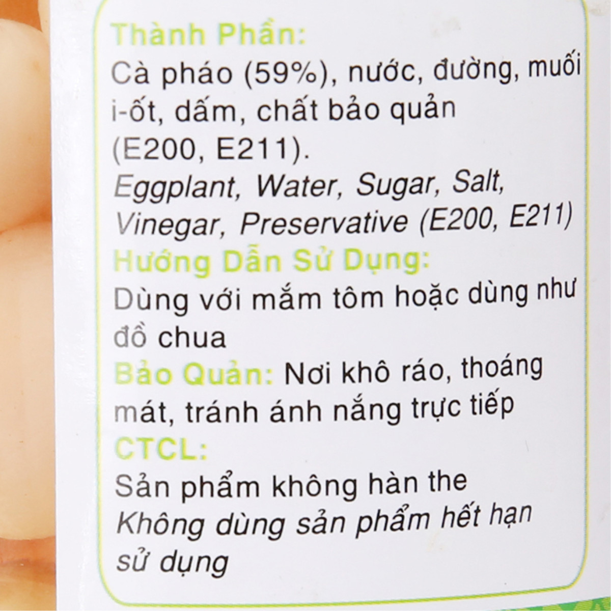 3 Hũ Cà Pháo Muối Ngâm Chua Ngọt Sông Hương Hũ 370g