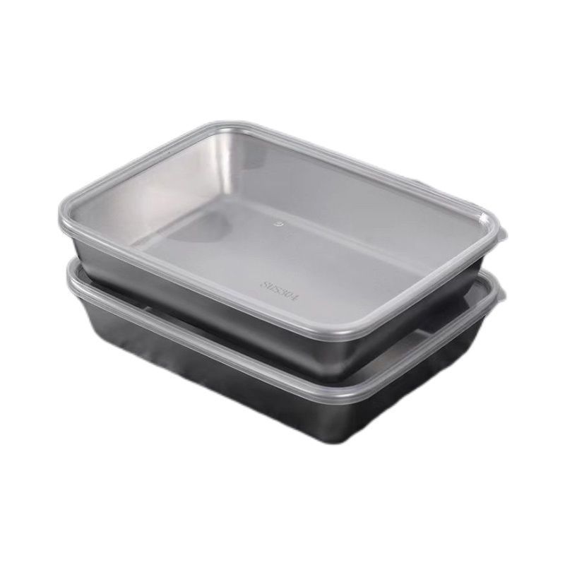 Hộp đựng thức ăn bằng inox 304 chống rỉ - an toàn cho sức khỏe- size to - có nắp đậy