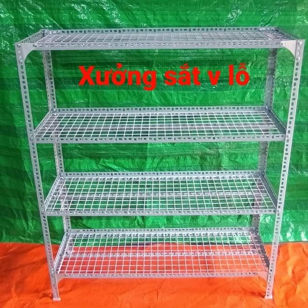 Kệ sắt v lỗ Rộng 30cm x Dài 1,5m ,Cao từ 60cm đến 1,5m ,kệ sắt v lỗ vỉ lưới sắt ô vuông nhiều tầng kệ