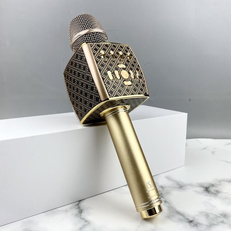 Micro karaoke bluetooth cao cấp SU YOSD YS-95 sọc caro đẹp kèm bộ thu tín hiệu qua loa rời