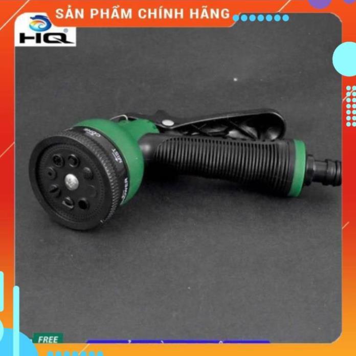 Vòi xịt rửa xe,Vòi phun nước tưới cây tăng áp thông minh 8 chế độ 815621-1 (cút đồng,nối đồng - dây vàng)