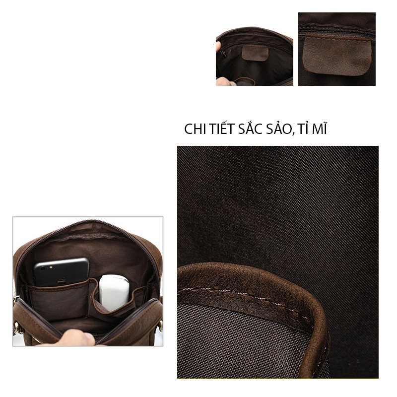 Túi đeo chéo nam DA BÒ THẬT phong cách mới  - BEE GEE DCN9211