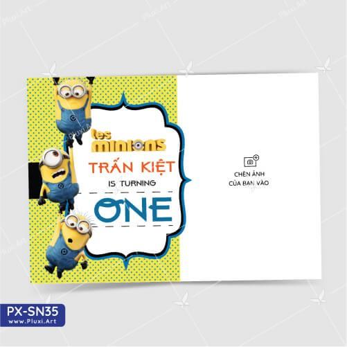 Thiệp thôi nôi – sinh nhật theo yêu cầu Pluxi