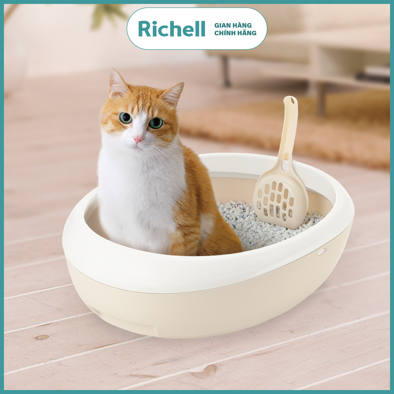 Khay vệ sinh cho mèo Richell Nhật Bản kèm xẻng | Pet