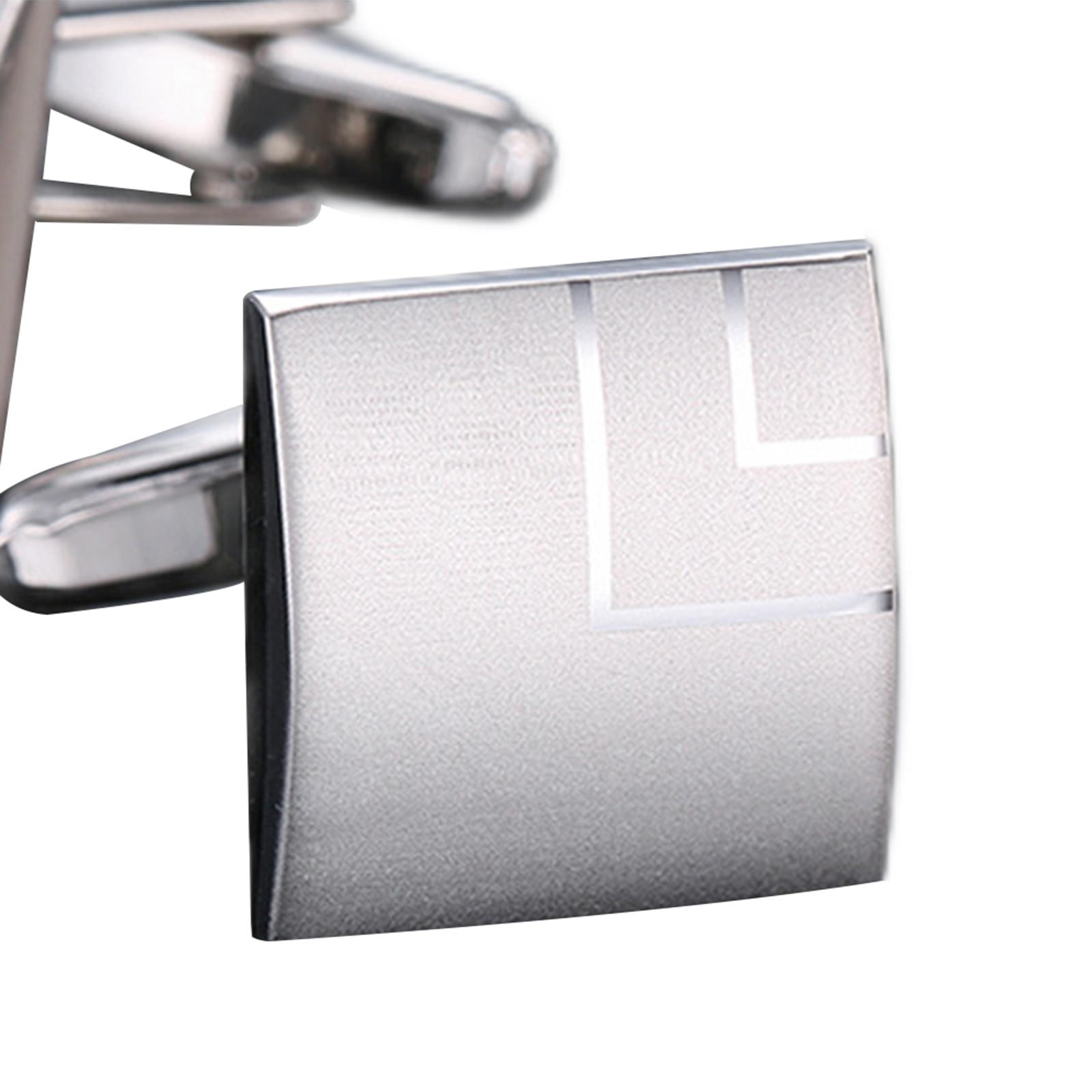 1 Pair Men Square Cufflinks Party Tuxedo Shirt Cuff Links