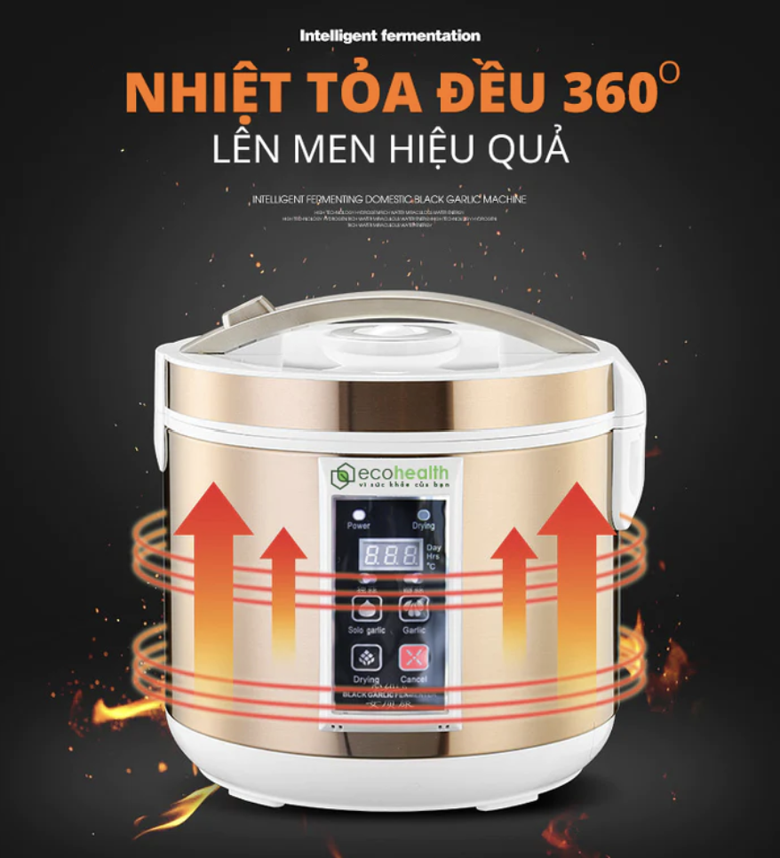 Máy Làm Tỏi Đen SNAPBEE Eco-Health Công Suất Làm 1-2 Kg/Lần, Thời Gian Ủ 7-9 Ngày - Hàng Chính Hãng