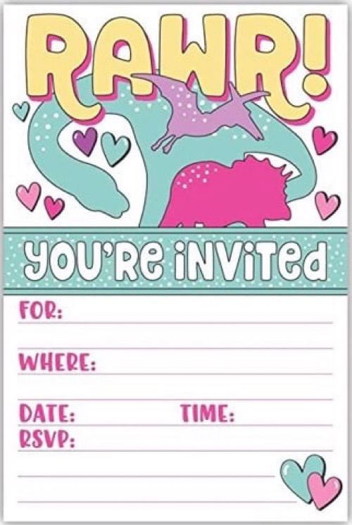 Thiệp mời Dinosaur Invitation Card KAB38