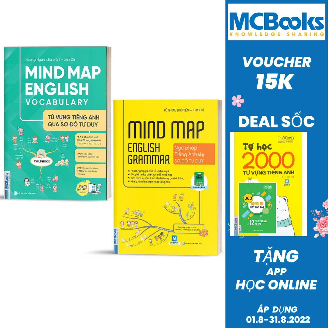 Combo Mind Map English Grammar – Ngữ pháp tiếng anh bằng sơ đồ tư duy Và Từ Vựng Tiếng Anh Qua Sơ Đồ Tư Duy - Nghe Qua App