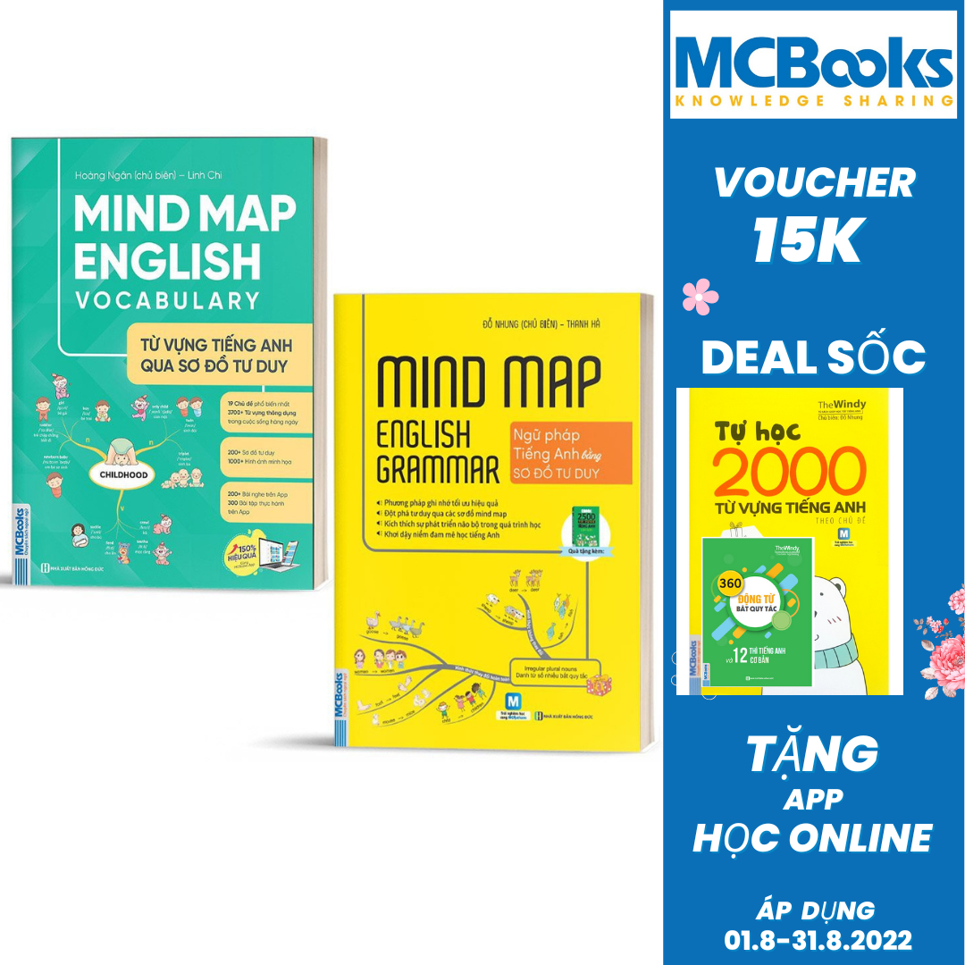 Combo Mind Map English Grammar – Ngữ pháp tiếng anh bằng sơ đồ tư duy Và Từ Vựng Tiếng Anh Qua Sơ Đồ Tư Duy - Nghe Qua App (NHH)