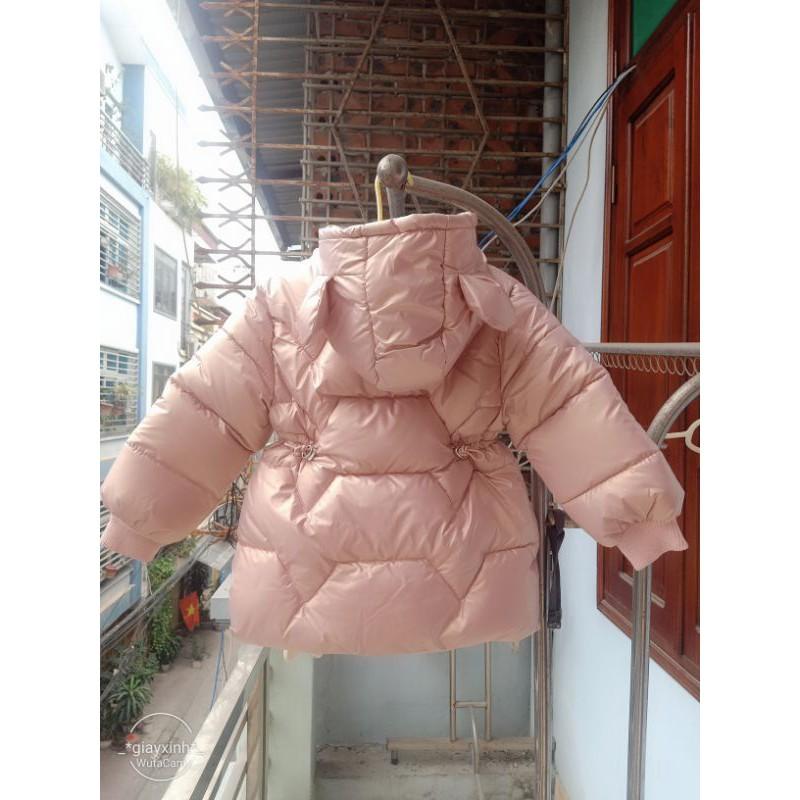 Áo phao dáng parka cho bé gái kèm thỏ bông