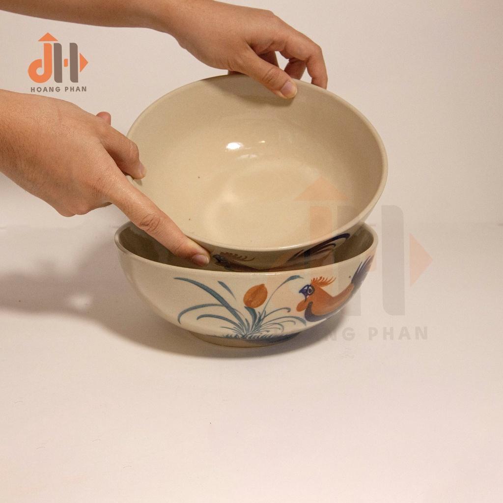 Bộ 10 Tô gốm dùng món nước Họa Tiết Gà Trống Nam Bộ
