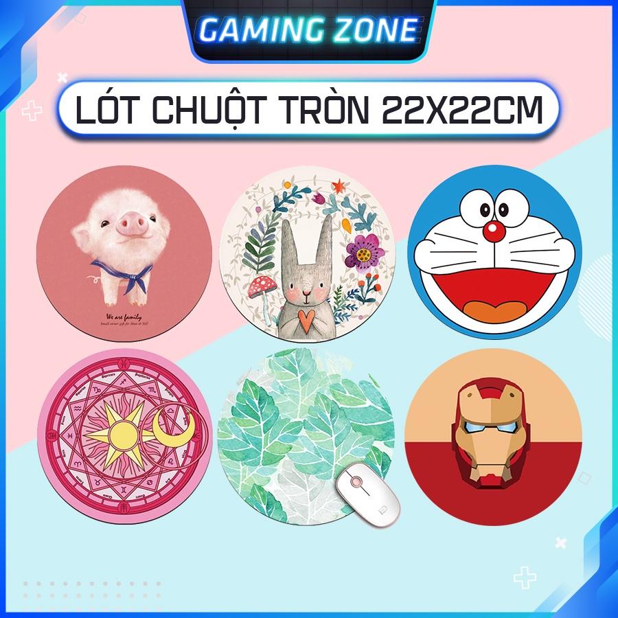 Lót chuột, bàn di chuột tròn 20cm x 20cm dễ thương chống trượt siêu bền siêu đẹp