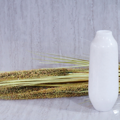 Lục bình bằng đá tự nhiên nguyên khối BHT07 - Đá Trắng Ý