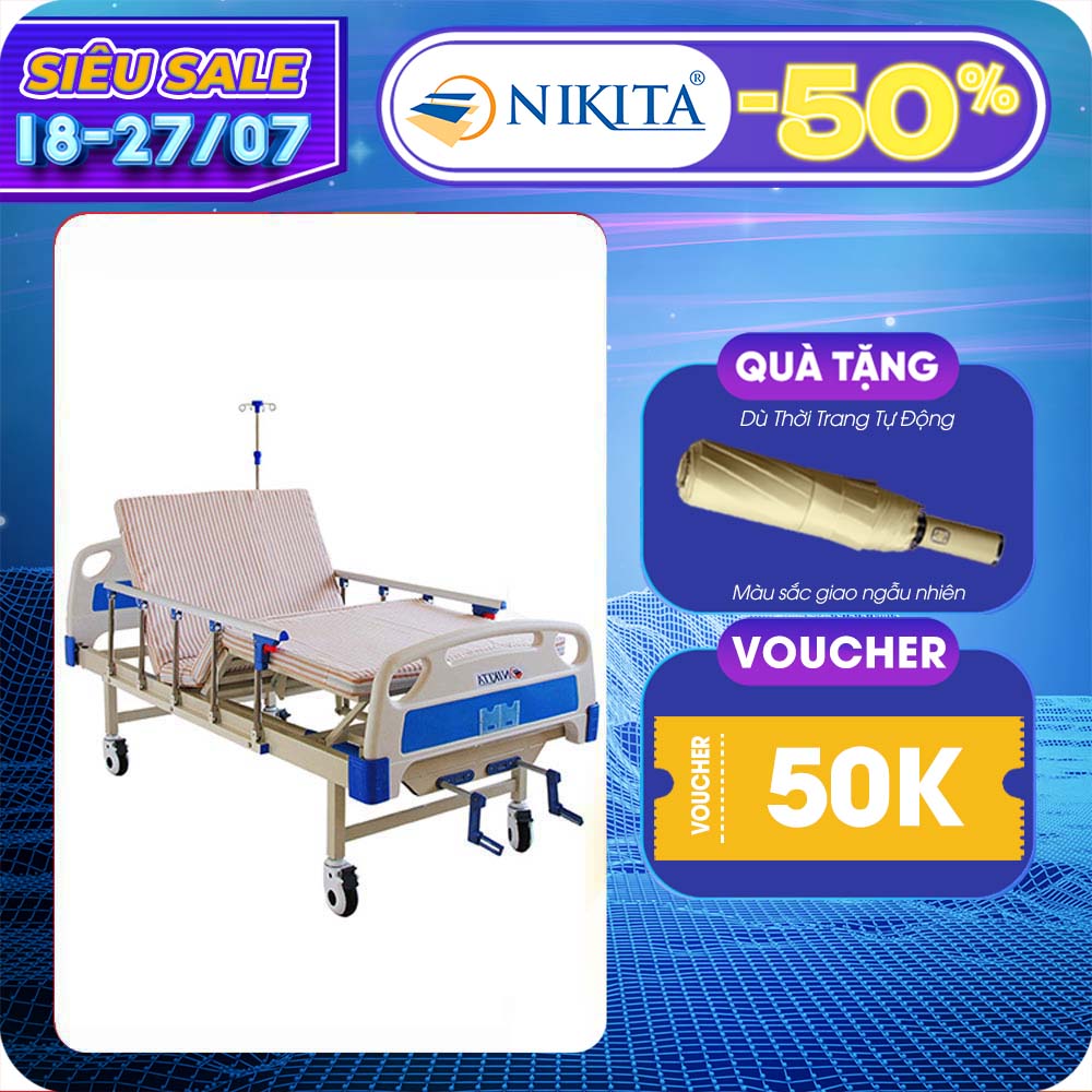 Giường bệnh y tế cao cấp đa chức năng - DCN02 - Chức năng nâng đầu - Nâng chân - Chính hãng NIKTA