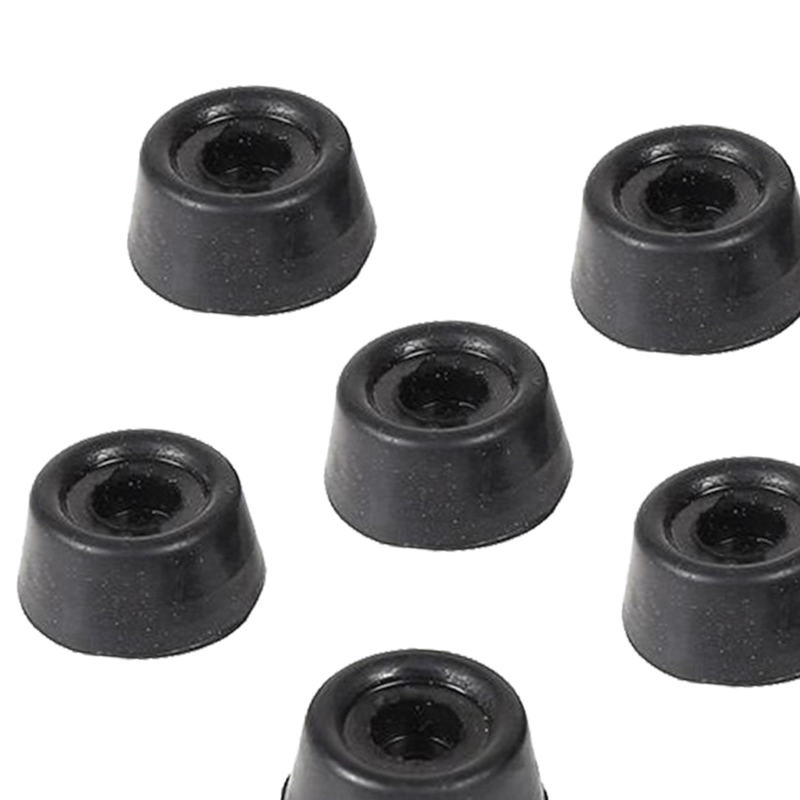 10pcs Billiard Cue Bottom Cover Billiard Cue Bottom Rubber Plug Protection Pad, Black