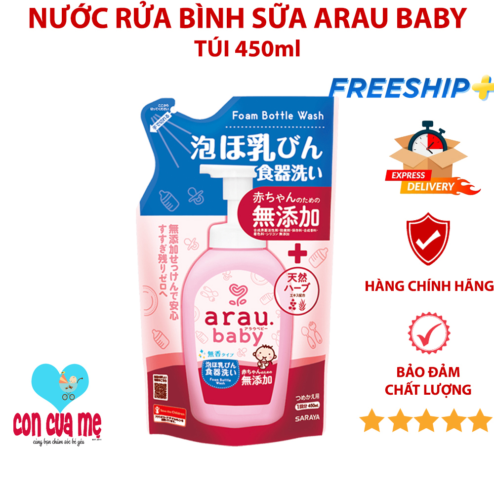 Nước Rửa Bình Thảo Mộc Arau Baby Dạng Túi (450ml)