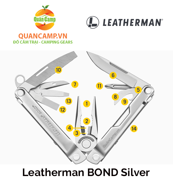 Dụng cụ cầm tay đa năng Leatherman Bond (14 công cụ) - Bảo hành chính hãng 25 năm