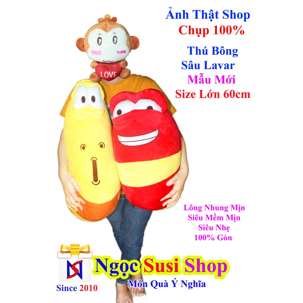 Gấu bông ấu trùng tinh nghịch – Sâu đỏ 50 cm, sâu vàng 60 cm – Quà tặng thú nhồi bông lavar siêu dễ thương – Gối ôm sâu tinh nghịch cho bé ngủ ngon