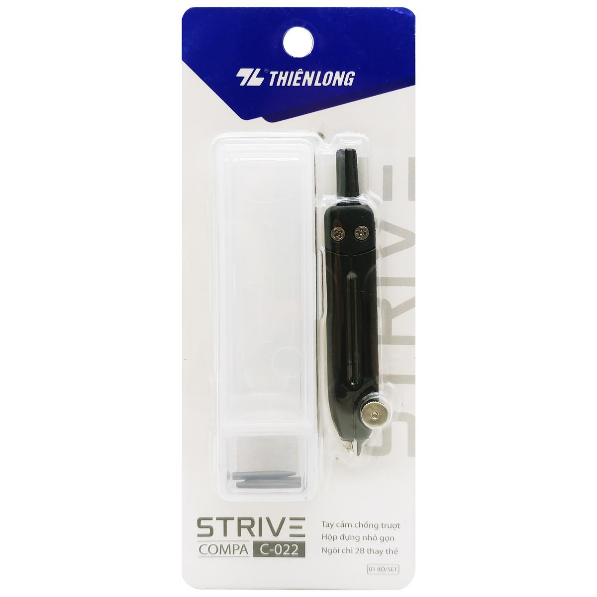 Compa Strive - Thiên Long C-022 - Màu Đen