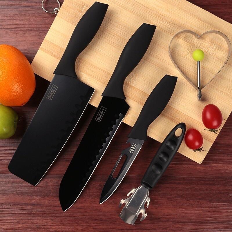 Bộ dao 5 món Buck - I Siêu Bén, Gọt Trái Cây Thái Thịt Đa Năng, Bộ dao 5 món Nhật Bản Buck I, Thép Hợp Kim Chống Rỉ
