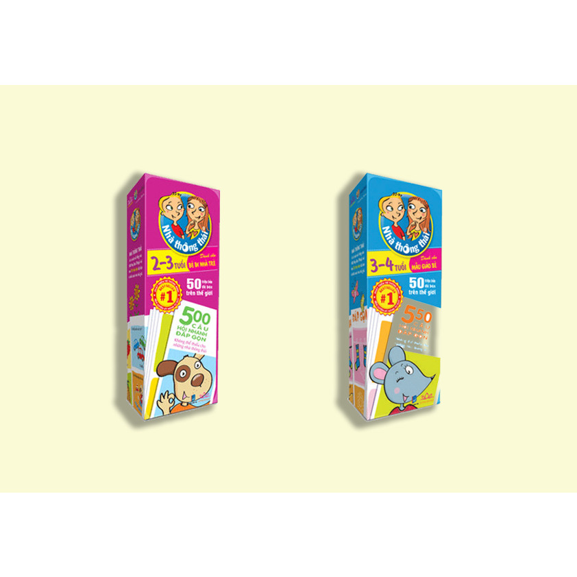 Combo 2 hộp sách Nhà thông thái 2-3 tuổi, 3-4 tuổi