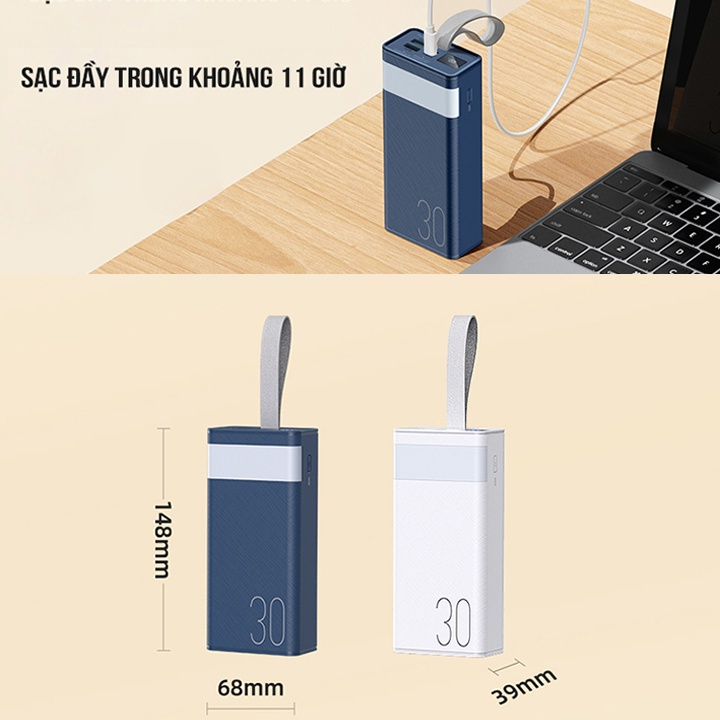 Pin Sạc Dự Phòng 30000mAh 22.5W Remax RPP-320 - Sạc Nhanh QC 22.5W Và PD 20W - Sạc Nhanh 3 Thiết Bị Cùng Lúc - Hàng Chính Hãng