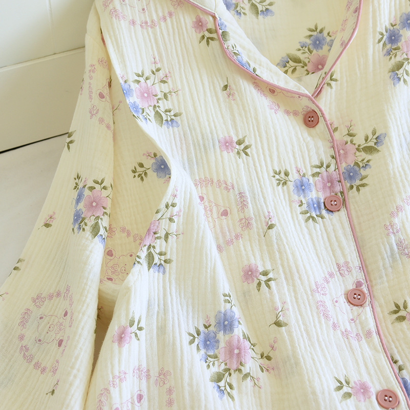 Bộ Đồ Bầu Và Sau Sinh Dài Tay Có Khe Mở Cho Con Bú Chất Liệu Xô Muslin M5