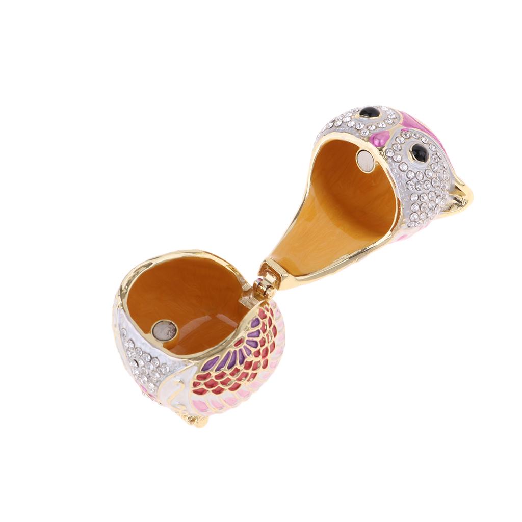Owl Trinket Box Earring  Storage Boxes Wedding Jewelry Case Gift