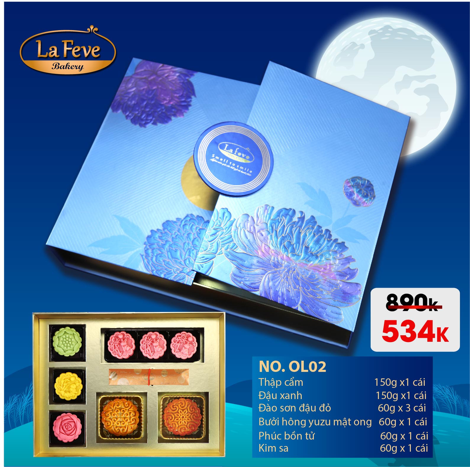 Bánh Trung Thu Lafeve - Lễ Hộp OL02
