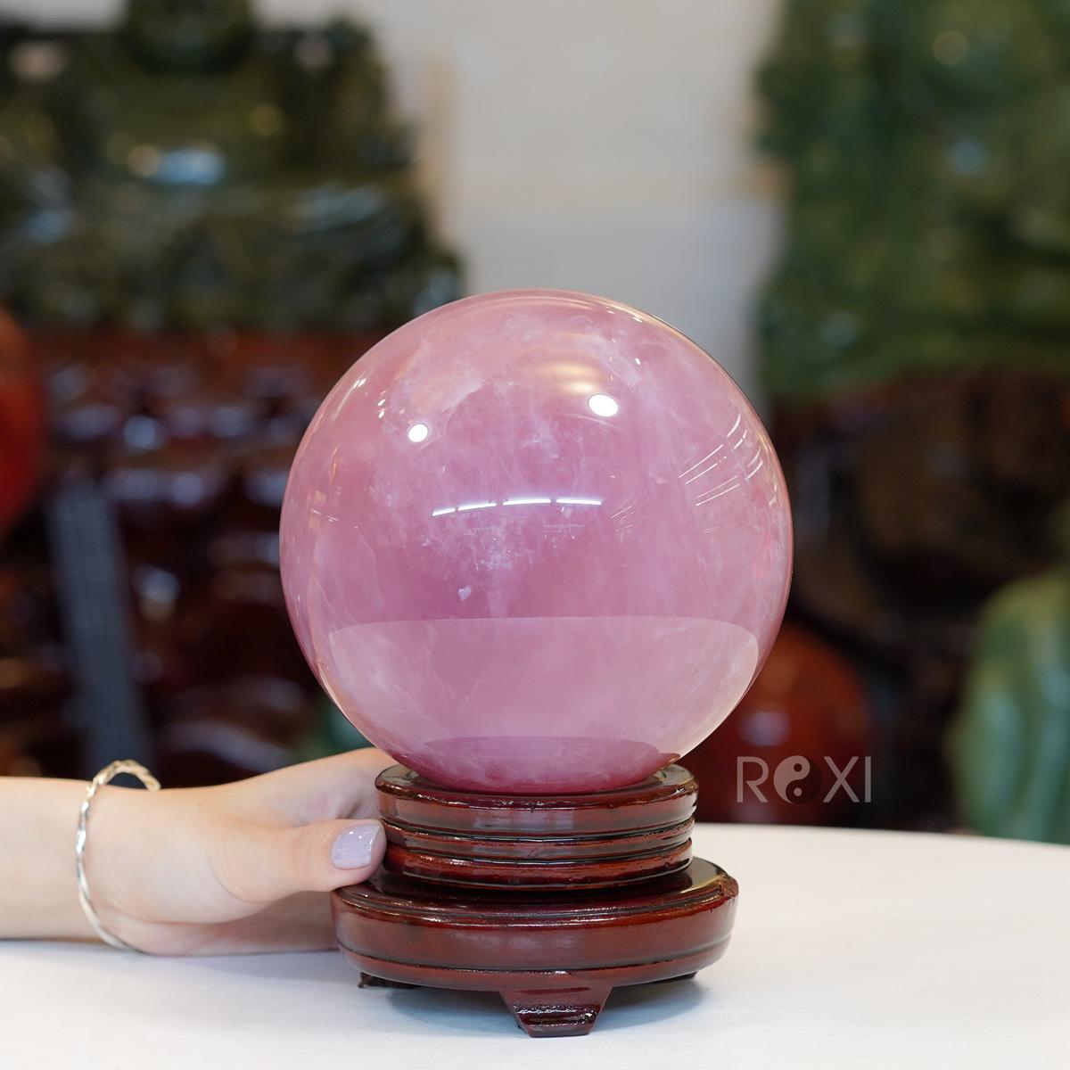 Quả cầu Thạch Anh hồng sao 2A 3,77kg - 14cm