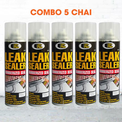 Combo 5 chai Sơn xịt chống dột chống thấm Leak Sealer B125 Bosny - 600ml - Nhập khẩu Thái Lan.