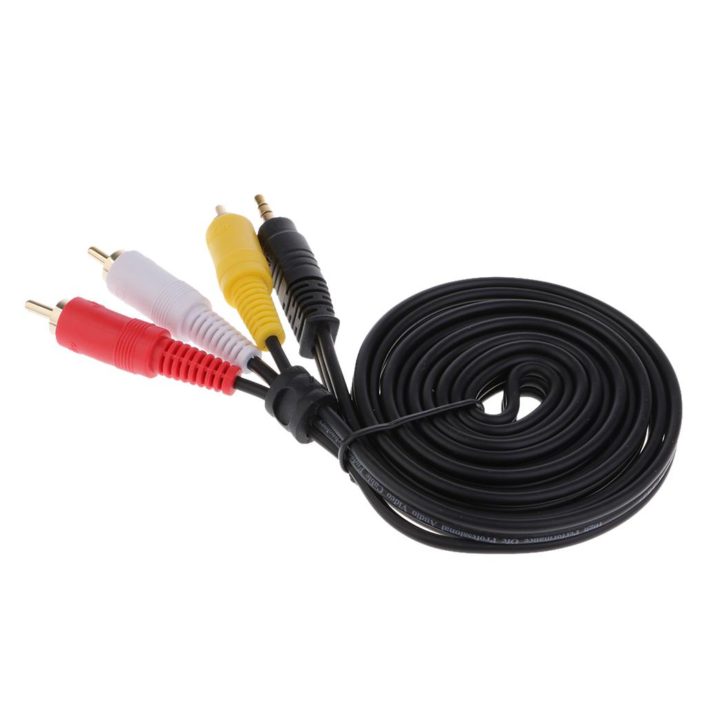 3.5mm Male To 3-RCA Male Adapter Audio Stereo Extension Splitter Cable