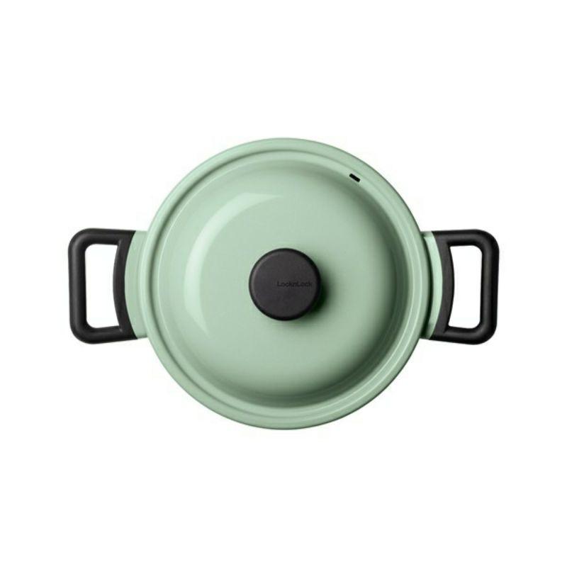 Nồi Decor Chống Dính Cao Cấp 24cm 2 Tay Cầm Thành Thấp LDE1244IH màu xanh Mint