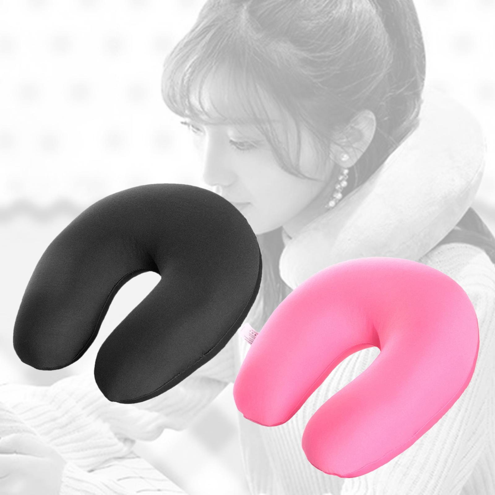 2x Micro Bead Travel Pillow U Shape Neck Pillow Cushion for Chair Plane