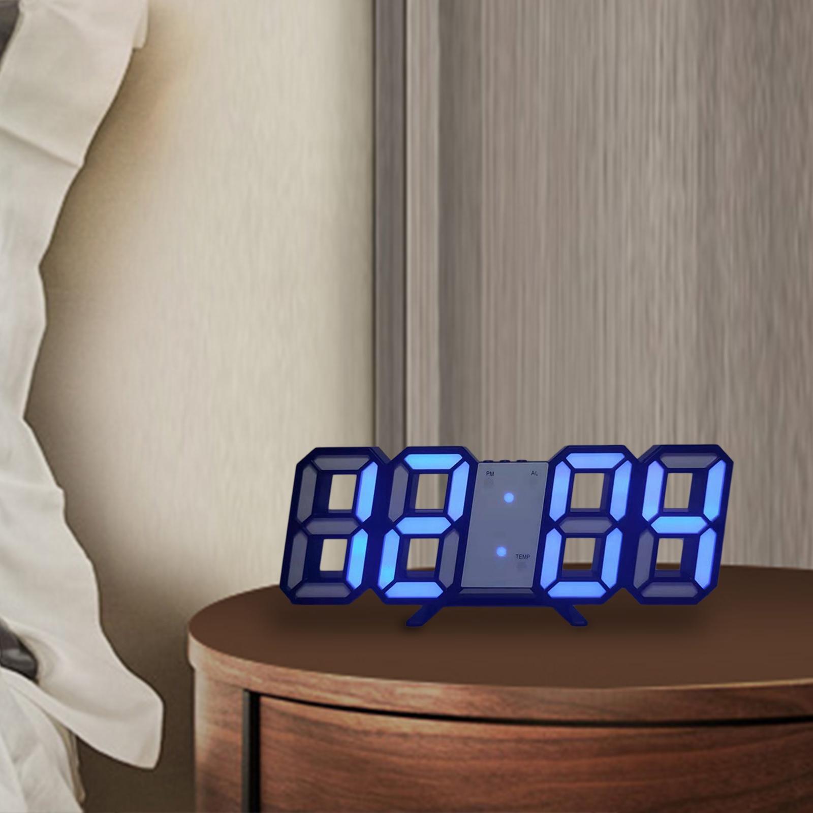 Digital Wall Clock LED Clock LED Display Multifunctional Desktop Clock Electronic Alarm Clock for Living Room NightStand Home