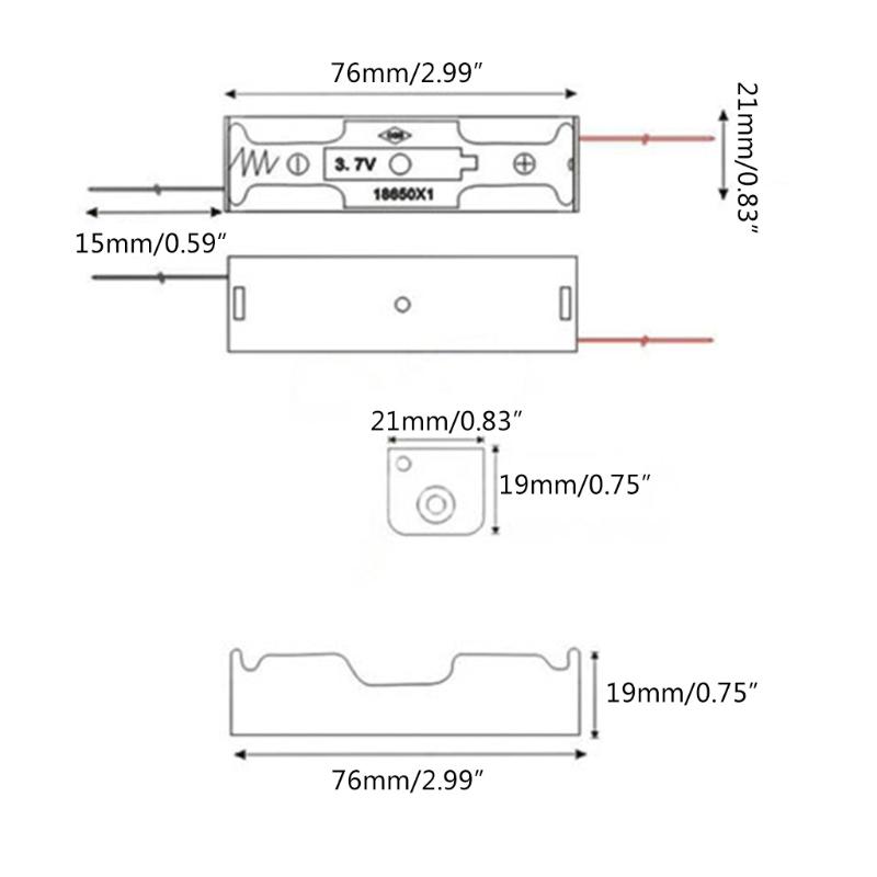 20 Chiếc Nhựa Pin 18650 Ốp Lưng Giá Đỡ Pin Hộp Bảo Quản Pin Hộp Đựng Có Dây Dẫn Pin 18650