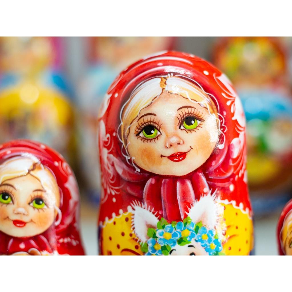 BỘ BÚP BÊ NGA MATRYOSHKA 5 LỚP 18CM "MISA ÔM THÚ CƯNG" CỰC ĐẸP VÀ DỄ THƯƠNG