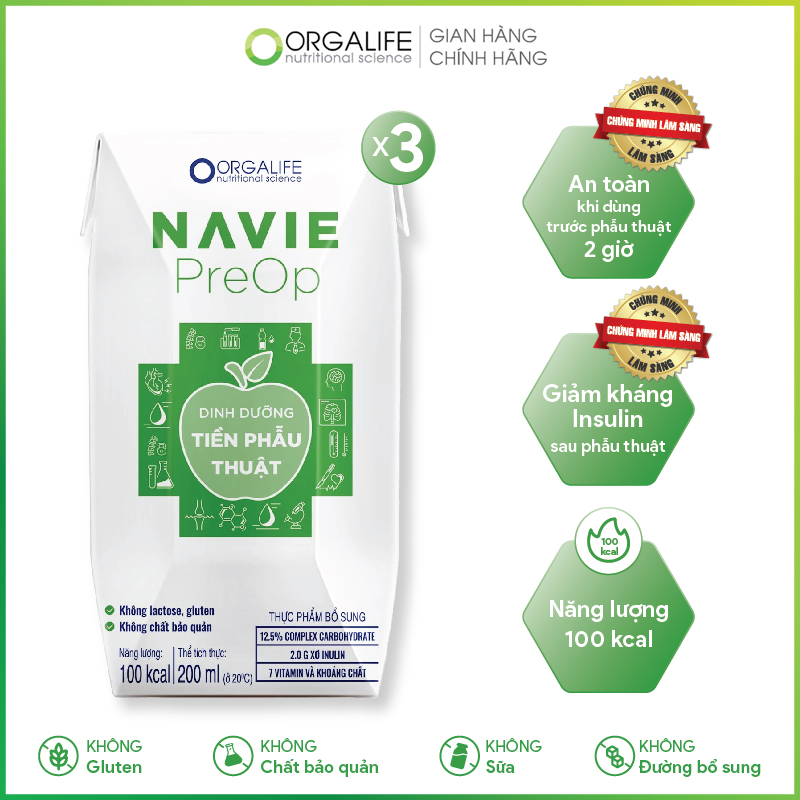 Navie Preop thực phẩm dinh dưỡng - Lốc 3 - Dinh dưỡng tiền phẫu thuật
