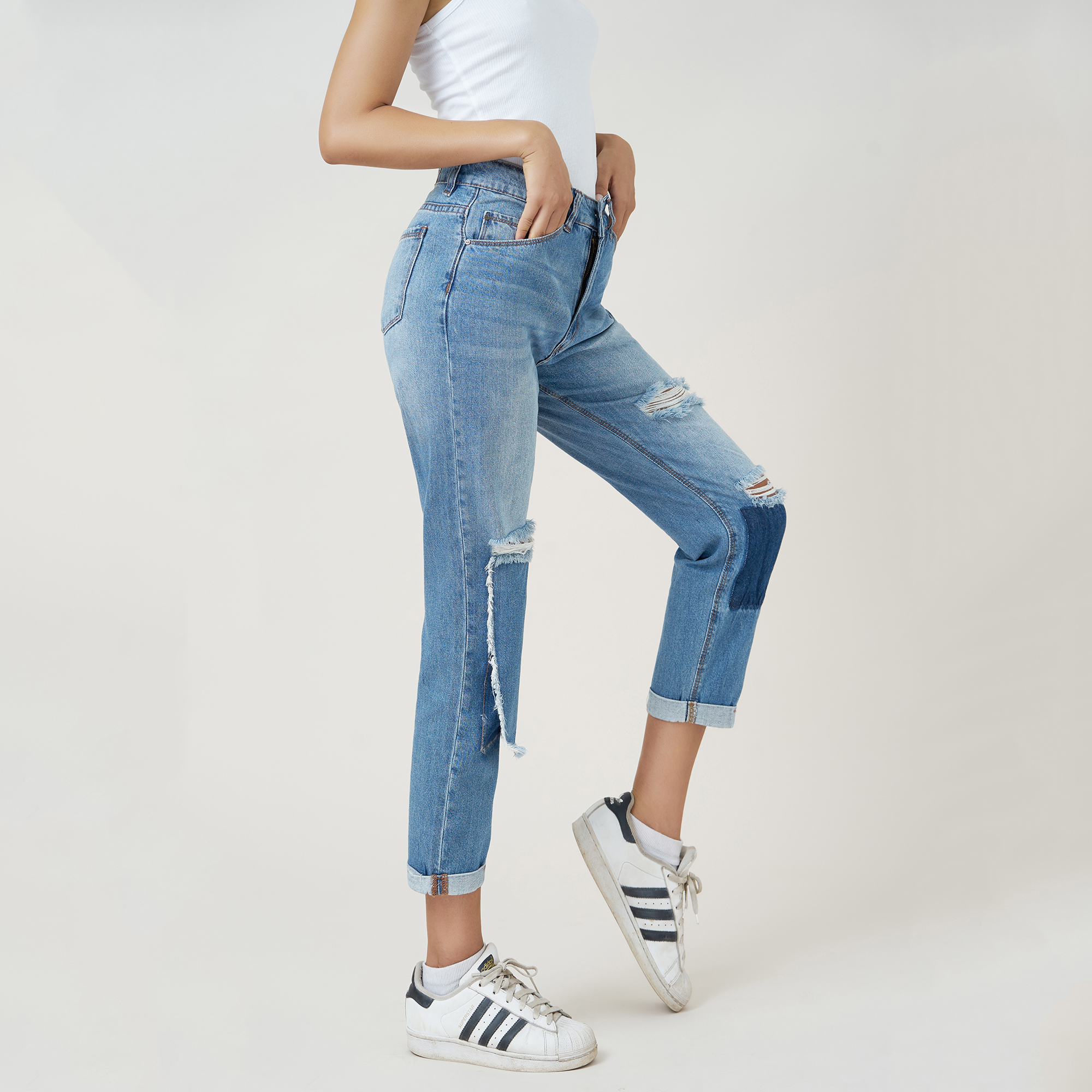 Quần Jean Nữ Dáng Boyfriend Lưng Cao Aaa Jeans Có Nhiều Màu Size 26 - 32