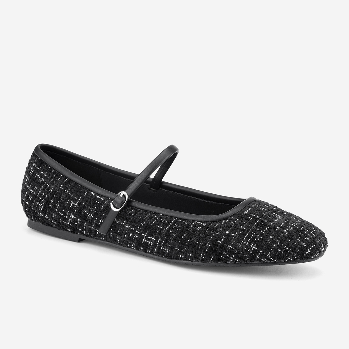 Vascara Giày Mary Janes Ballerina Phối Vải Tweed - GBB 0440