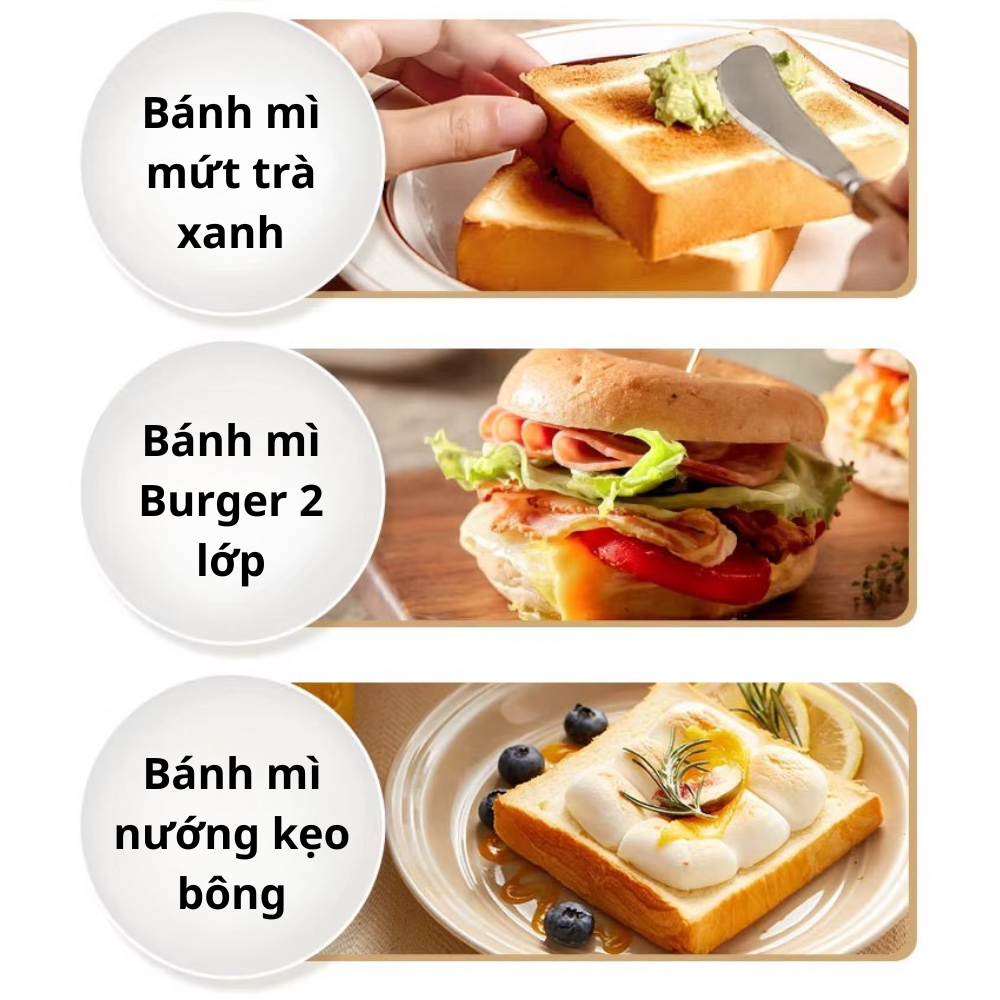Máy nướng bánh mì tự nảy bánh công suất cao 750W Lumabella LB-58068, nướng bánh sandwich ăn sáng tiện dụng - DELIYA HÀNG CHÍNH HÃNG